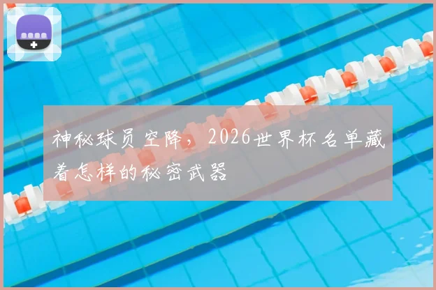 神秘球员空降,2026世界杯名单藏着怎样的秘密武器